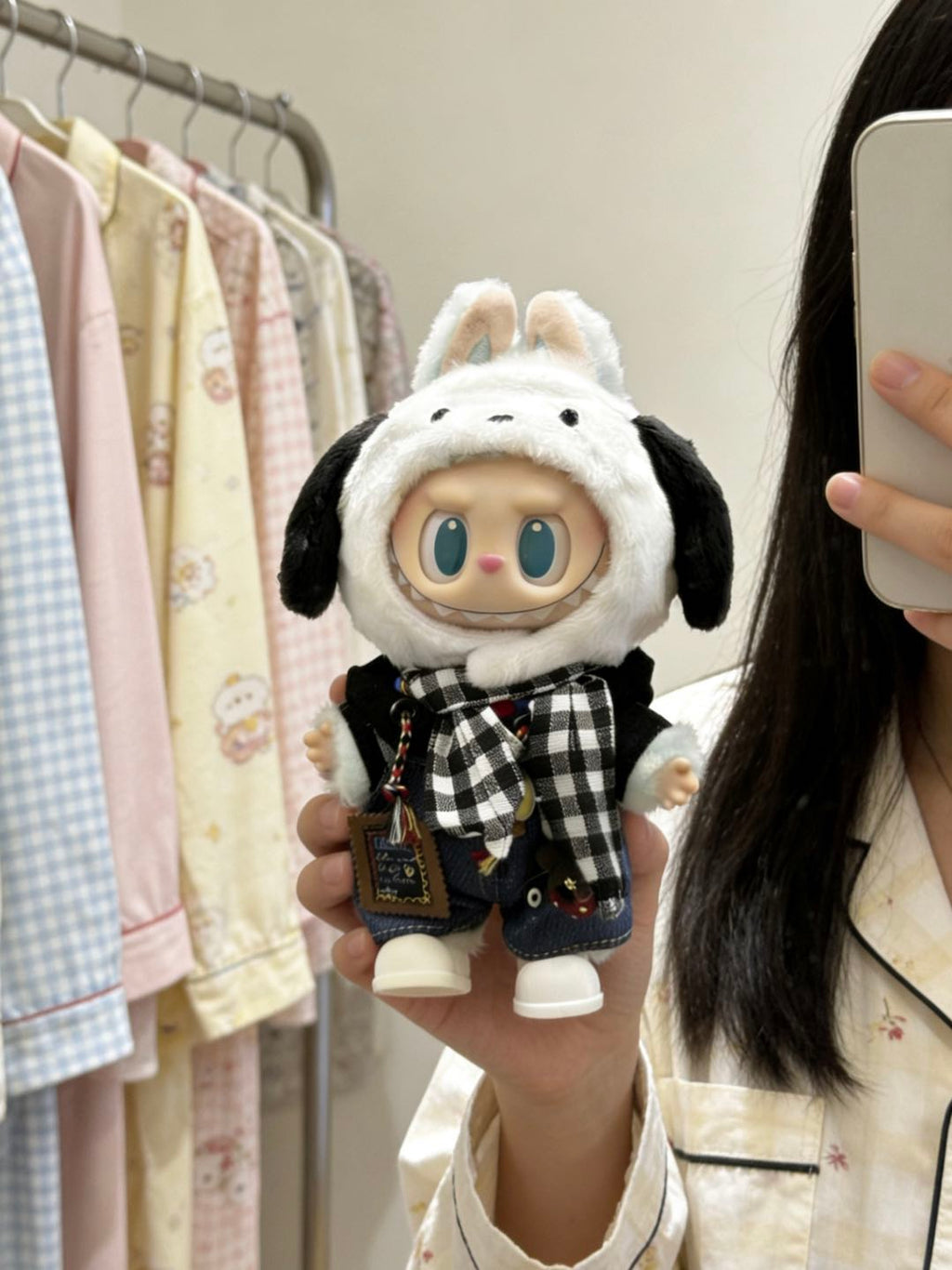 【Monochrome Check】Clothes for LABUBU Doll (NO Doll)