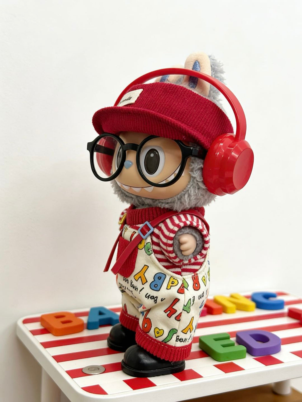 【Red Stripe】Clothes for LABUBU Doll (NO Doll)