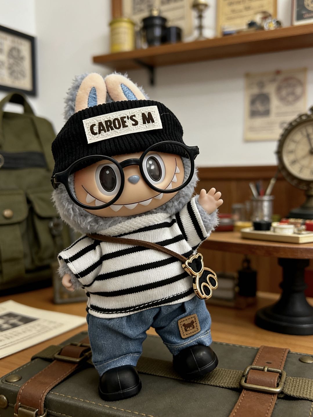 【Black Stripe】Clothes for LABUBU Doll (NO Doll)