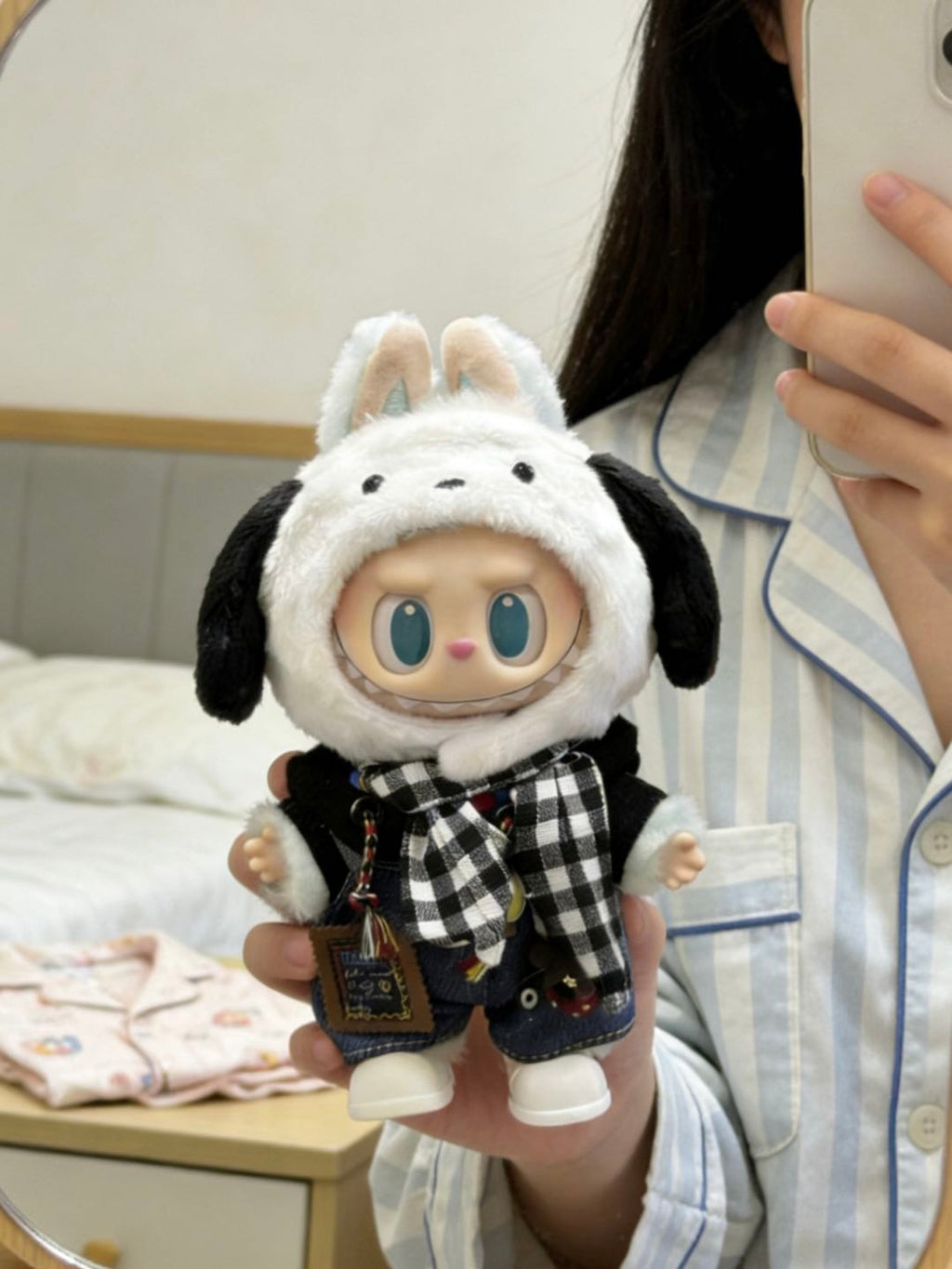 【Monochrome Check】Clothes for LABUBU Doll (NO Doll)