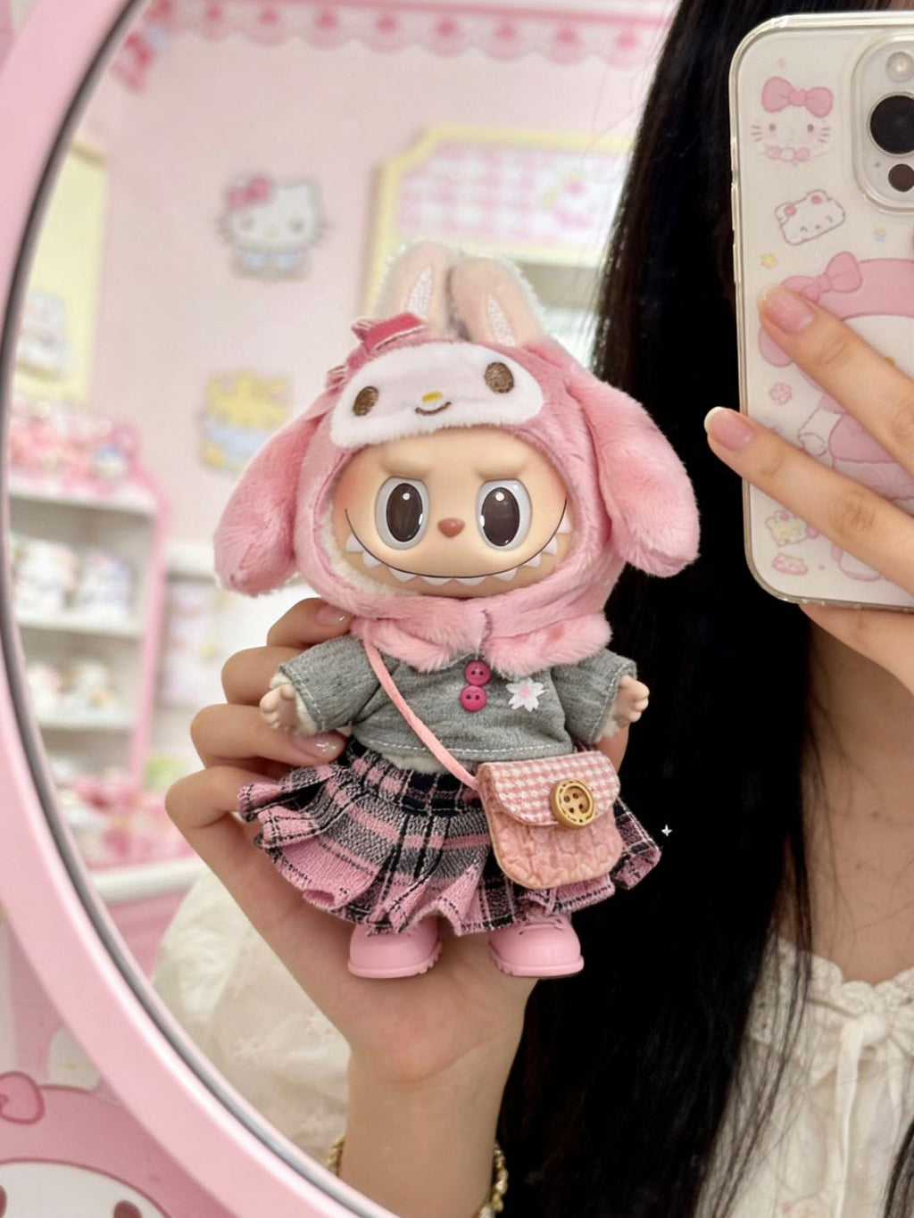 【Pink JK Set】Clothes for LABUBU Doll (NO Doll)