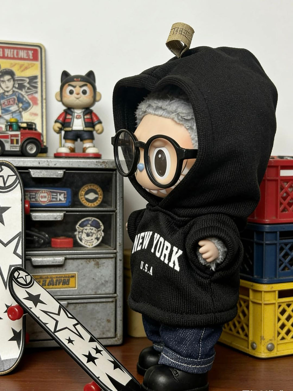 【New York Black】Clothes for LABUBU Doll (NO Doll)