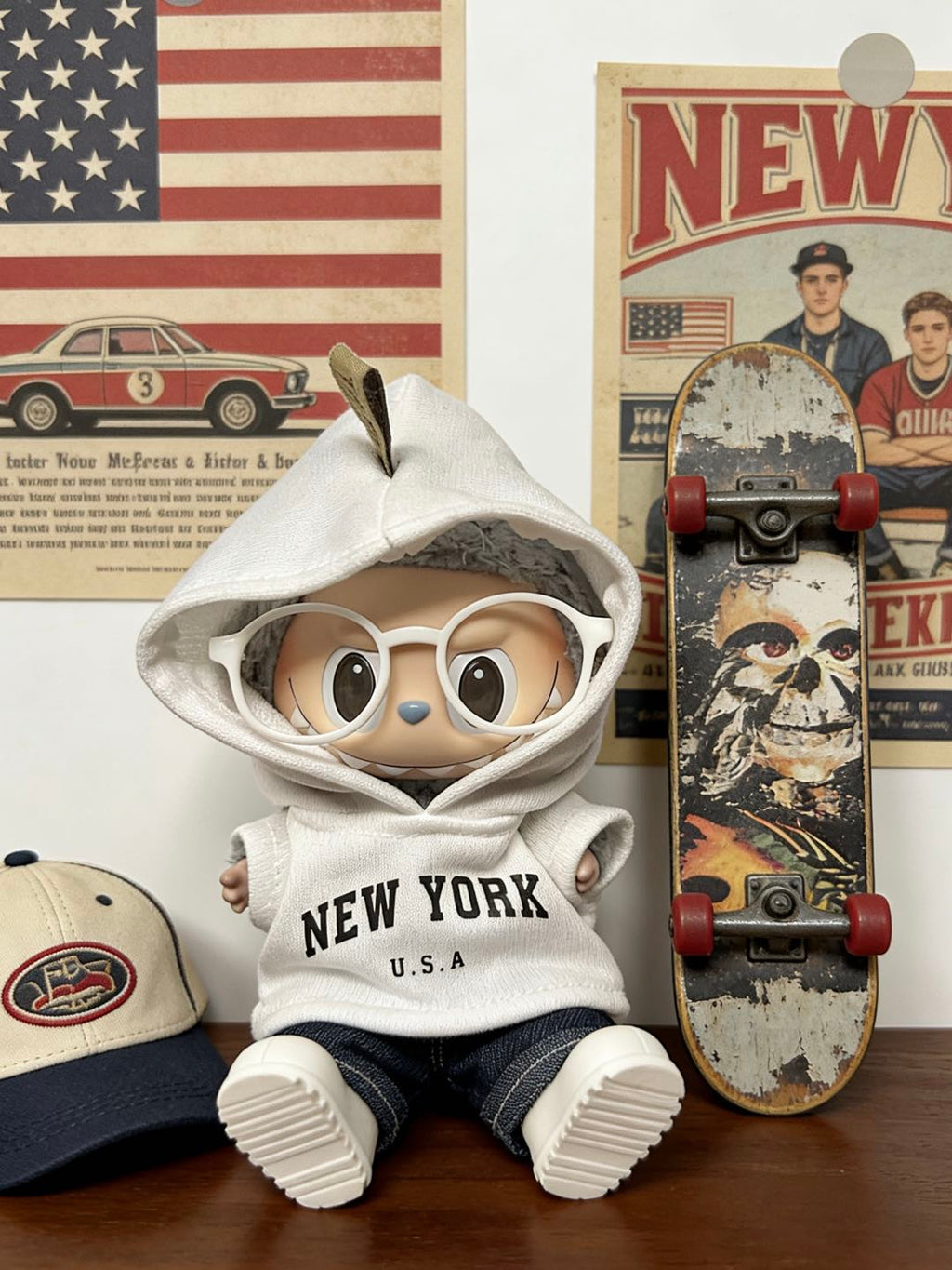 【New York White】Clothes for LABUBU Doll (NO Doll)