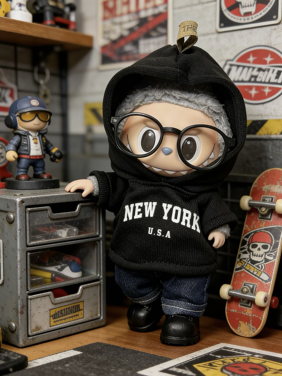 【New York Black】Clothes for LABUBU Doll (NO Doll)