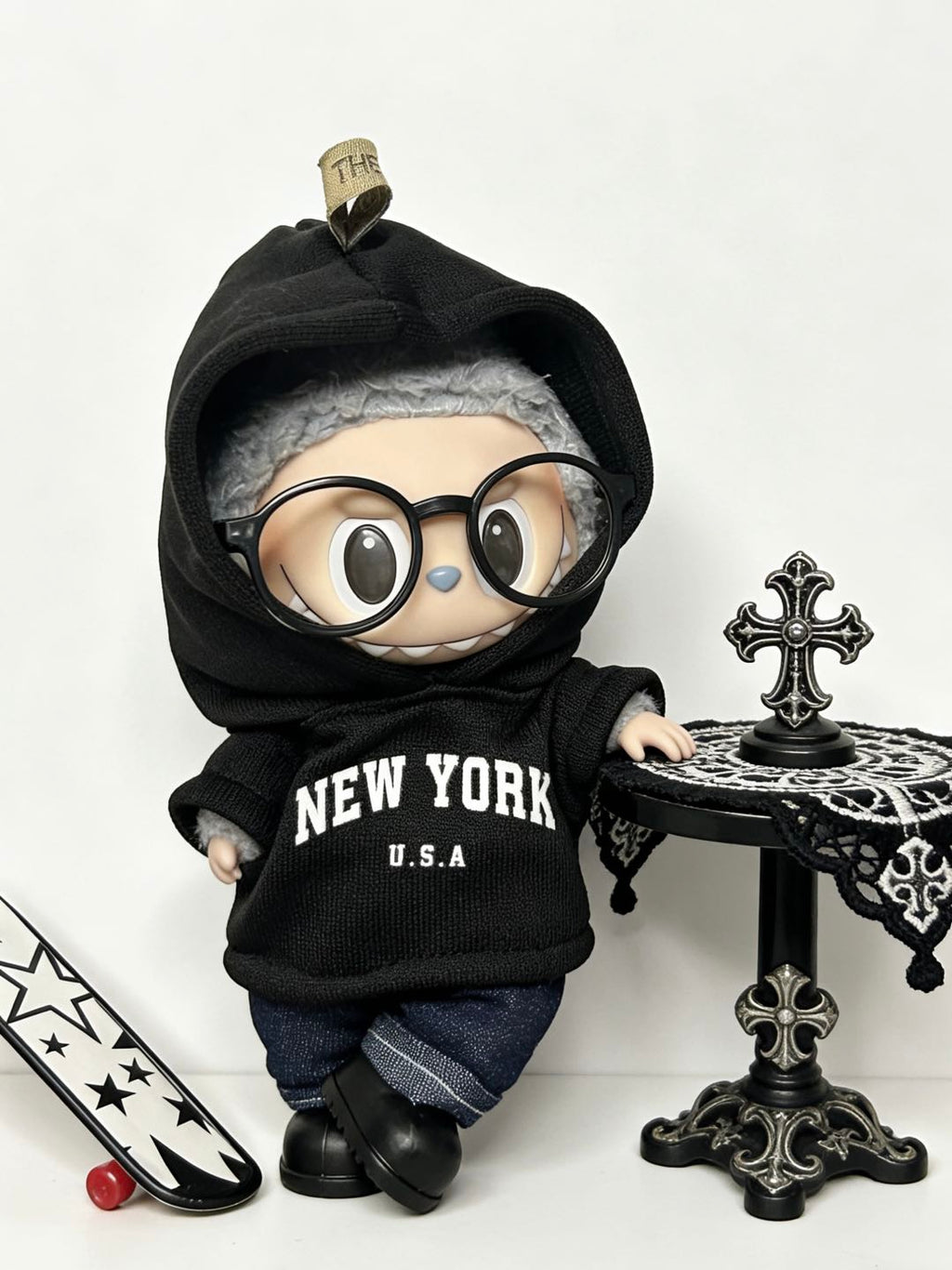 【New York Black】Clothes for LABUBU Doll (NO Doll)