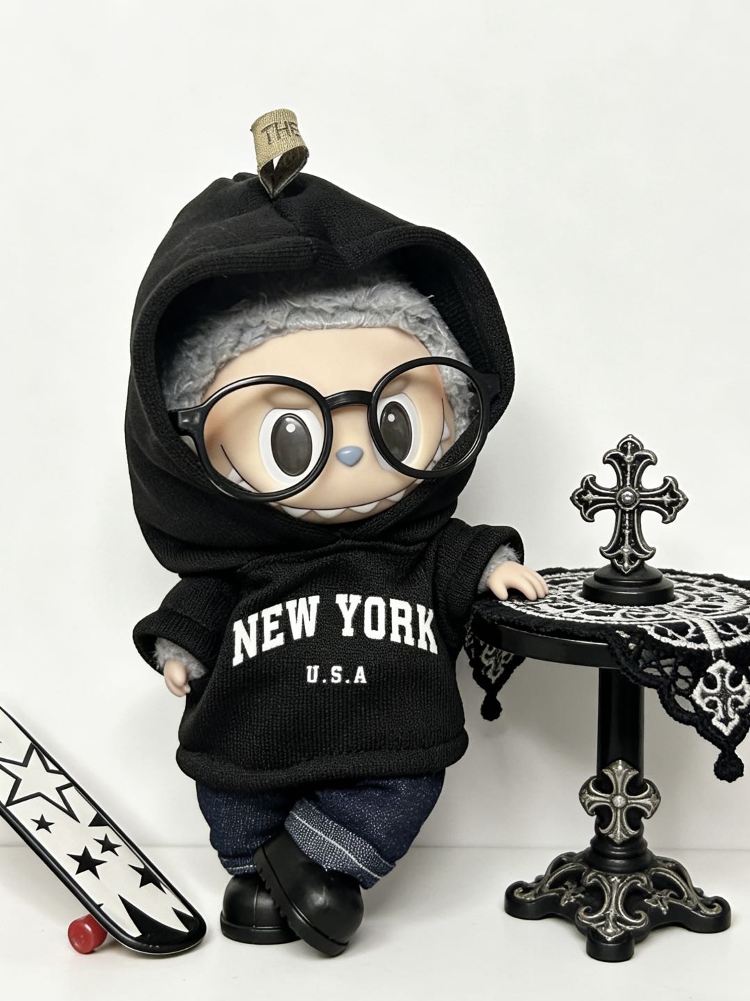 【New York Black】Clothes for LABUBU Doll (NO Doll)